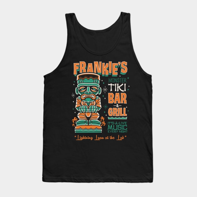 Frankenstein Tiki Bar - Creepy Cute Monster Surf - Hawaii Island Vacation Tank Top by Nemons